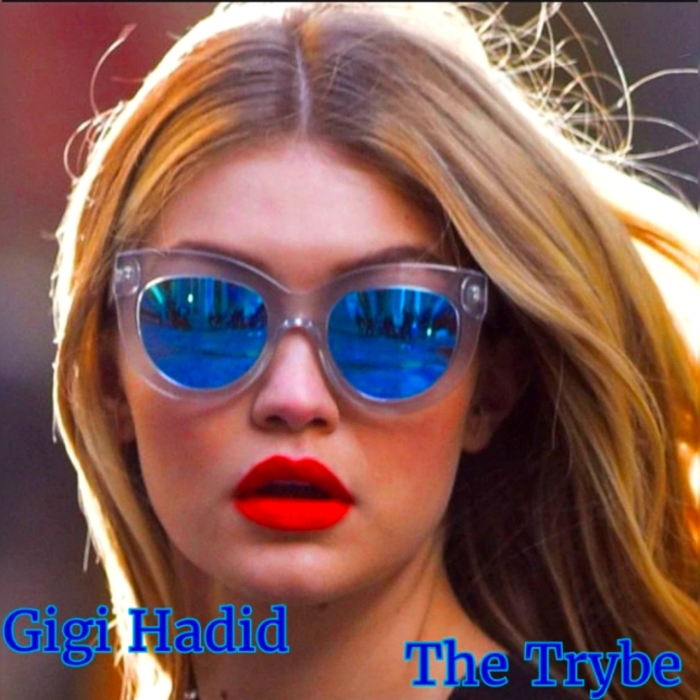 NEW CLEAR Cat Eye Frame OCEAN EYES Blue Mirrored Sunglasses by TRYBE - Picture 6 of 8